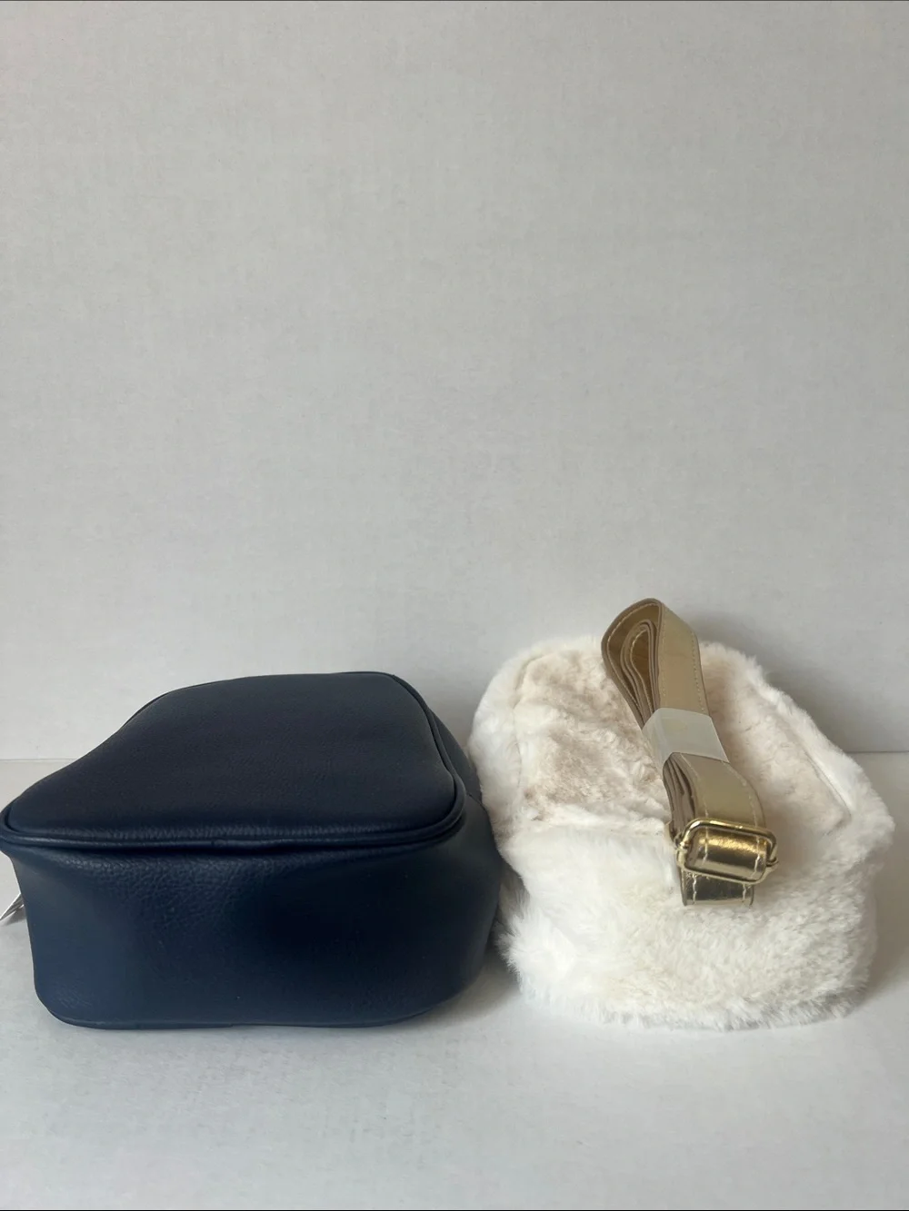 Bath & Body Works Faux Fur Mini Bag Set - Tan, Navy & Cream